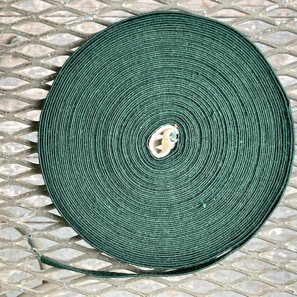 woven decorative ribbon trim dark green